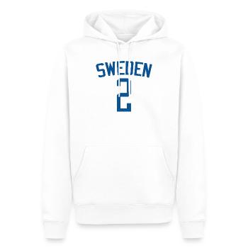 Schweden 5 – Sportdesign - Männer Premium Bio Hoodie - Weiß - Vorne - Nico (187cm)