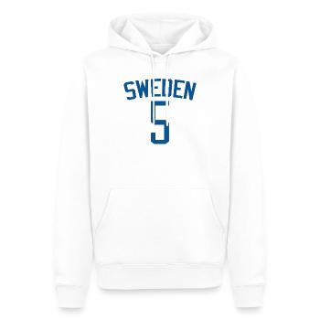 Schweden 5 – Sportdesign - Männer Premium Bio Hoodie - Weiß - Vorne - Nico (187cm)