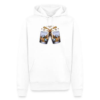 Prost: Zwei Gläser Klingen - Männer Premium Bio Hoodie - Weiß - Vorne - Nico (187cm)