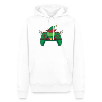 Elf Videospiel-Controller Weihnachts-Gamer-Elf - Männer Premium Bio Hoodie - Weiß - Vorne - Nico (187cm)