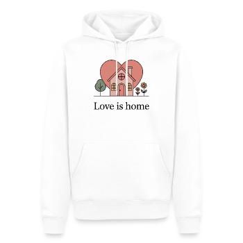 Illustration de maison en cœur pastel - Sweat à capuche Premium bio Homme - blanc - Devant - Nico (187cm)