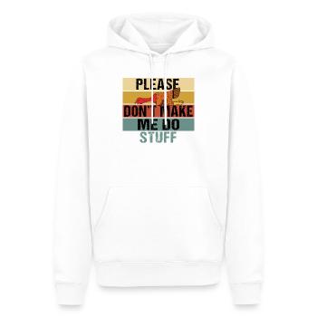 Please Don't Make Me Do Stuff Turkey - Men’s Premium Organic Hoodie - white - Front - Nico (187cm)
