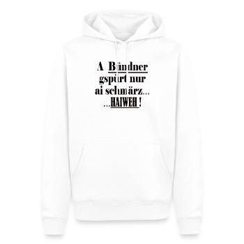 Les Grisons ne connaissent que ai schmärz Haiweh - Sweat à capuche Premium bio Homme - blanc - Devant - Nico (187cm)