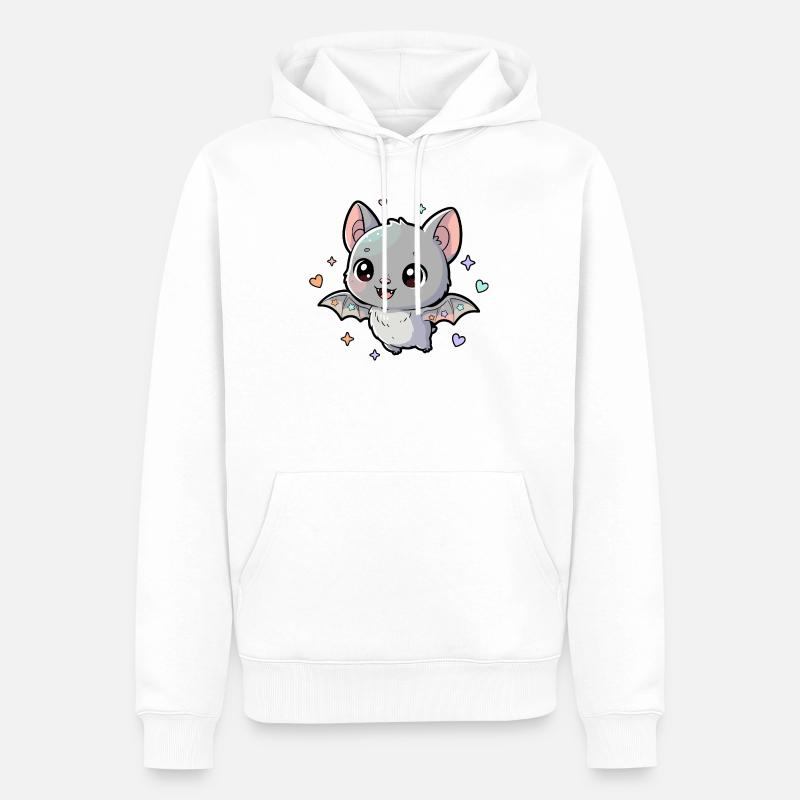 Kuschelfledermaus mit Pastellsternchen - Männer Premium Bio Hoodie - Weiß
