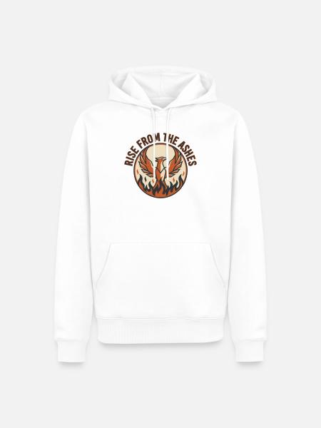 The Eternal Phoenix: Rebirth through Courage - Men’s Premium Organic Hoodie - white