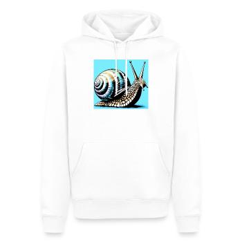 Escargot - Sweat à capuche Premium bio Homme - blanc - Devant - Nico (187cm)