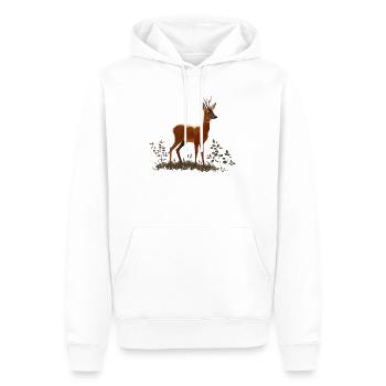 Rehbock - Männer Premium Bio Hoodie - Weiß - Vorne - Nico (187cm)