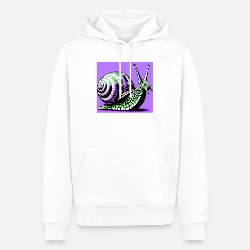 Escargot - Sweat à capuche Premium bio Homme - blanc