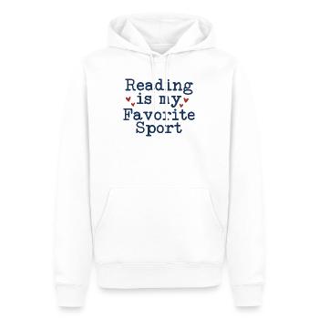 La lecture est mon sport préféré Rat de bibliothèque - Sweat à capuche Premium bio Homme - blanc - Devant - Nico (187cm)