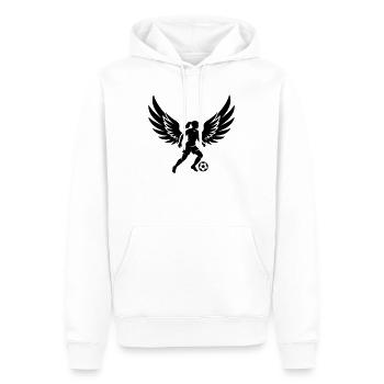 Fussballerin Fussball Silhouette - Männer Premium Bio Hoodie - Weiß - Vorne - Nico (187cm)