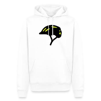 Silhouette du casque de vélo - Sweat à capuche Premium bio Homme - blanc - Devant - Nico (187cm)