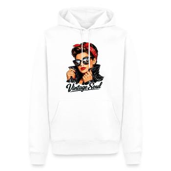 Soul Vintage – Un design stylé de pin-up rockabilly - Sweat à capuche Premium bio Homme - blanc - Devant - Nico (187cm)