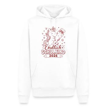 Endlich Schulkind 2026 Unicorn - Männer Premium Bio Hoodie - Weiß - Vorne - Nico (187cm)