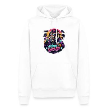 Tiger DJ Stay Wild Neon - Men’s Premium Organic Hoodie - white - Front - Nico (187cm)