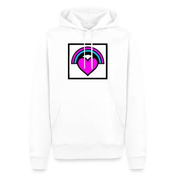 Graphique de cadre en forme de cœur arc-en-ciel - Sweat à capuche Premium bio Homme - blanc - Devant - Nico (187cm)
