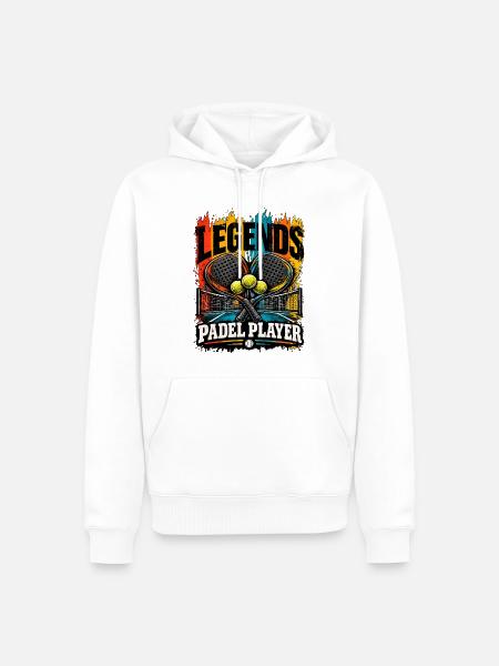 Padel Spieler | Padel Legend - Männer Premium Bio Hoodie - Weiß