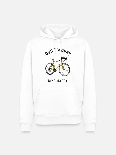 Bike happy - Männer Premium Bio Hoodie - Weiß