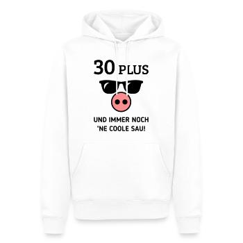 30 Plus Und Immer Noch ’Ne Coole Sau! (Geburtstag) - Männer Premium Bio Hoodie - Weiß - Vorne - Nico (187cm)