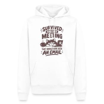 Überlebtes Meeting – hätte eine Email sein sollen - Männer Premium Bio Hoodie - Weiß - Vorne - Nico (187cm)