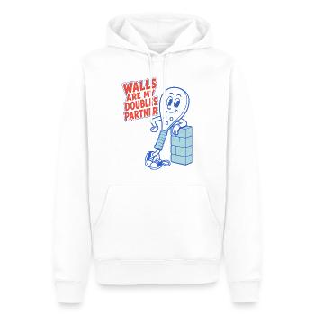 Padel – Walls Are My Doubles Partner - Männer Premium Bio Hoodie - Weiß - Vorne - Nico (187cm)