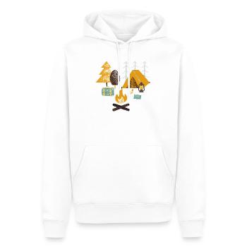Lagerfeuer - Männer Premium Bio Hoodie - Weiß - Vorne - Nico (187cm)