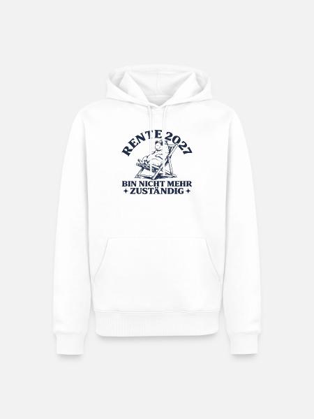 Rente 2027 Abschied Capybara im Liegestuhl - Männer Premium Bio Hoodie - Weiß