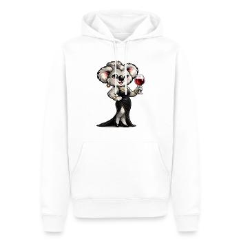 Koala-Dame im Abendkleid mit Rotwein - Männer Premium Bio Hoodie - Weiß - Vorne - Nico (187cm)