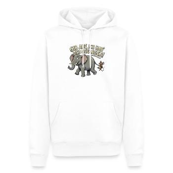 Maus fängt Elefant, lustiger Spruch - Männer Premium Bio Hoodie - Weiß - Vorne - Nico (187cm)