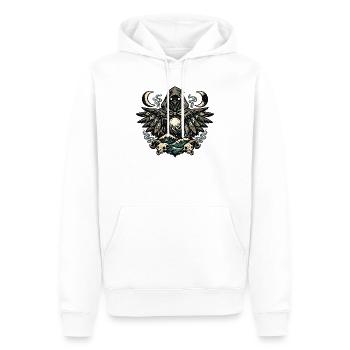 Mondschatten Rabenrunen-Orakel - Männer Premium Bio Hoodie - Weiß - Vorne - Nico (187cm)