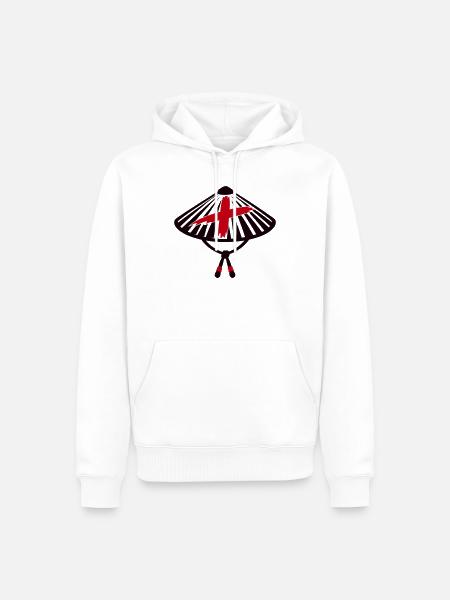 Ronin Bambushut Samurai Logo - Männer Premium Bio Hoodie - Weiß