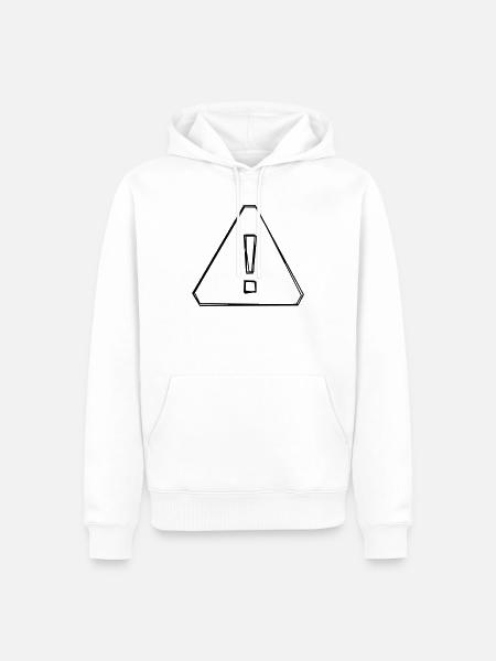 Warnschild handgezeichnet - Männer Premium Bio Hoodie - Weiß