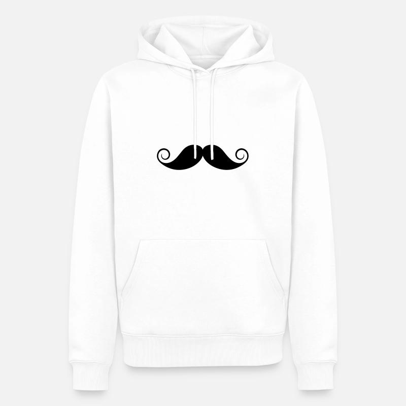 Schnurrbart - Männer Premium Bio Hoodie - Weiß