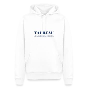 Taureau - Sweat à capuche Premium bio Homme - blanc - Devant - Nico (187cm)