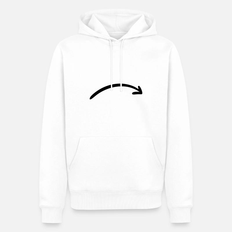 Flèche dessin croquis noir - Sweat à capuche Premium bio Homme - blanc