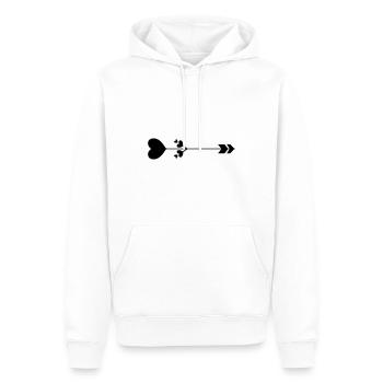 Herz-Pfeil - Männer Premium Bio Hoodie - Weiß - Vorne - Nico (187cm)