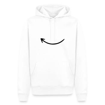 Flèche dessin croquis noir - Sweat à capuche Premium bio Homme - blanc - Devant - Nico (187cm)