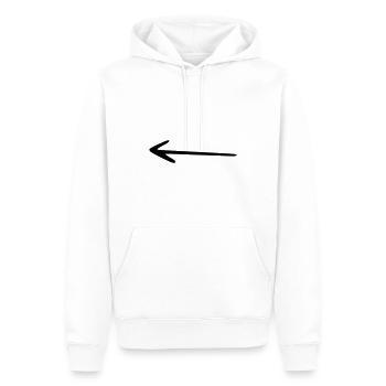 Flèche dessin croquis noir - Sweat à capuche Premium bio Homme - blanc - Devant - Nico (187cm)