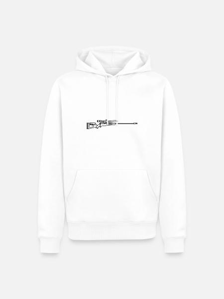 Sniper Shotgun - Men’s Premium Organic Hoodie - white