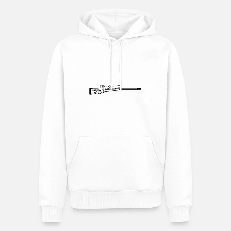 Fusil de chasse sniper - Sweat à capuche Premium bio Homme - blanc