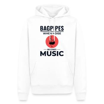 Dudelsackspieler Instrument Schottisch Schottland Musik - Männer Premium Bio Hoodie - Weiß - Vorne - Nico (187cm)
