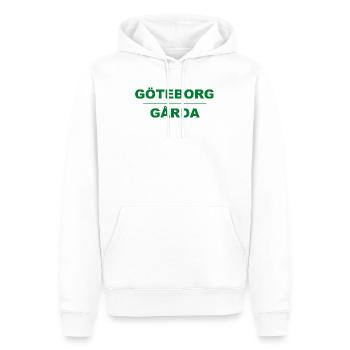 Göteborg Gårda – Grün-schwarzes Design - Männer Premium Bio Hoodie - Weiß - Vorne - Nico (187cm)