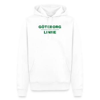 Göteborg Linen – Design vert-noir - Sweat à capuche Premium bio Homme - blanc - Devant - Nico (187cm)