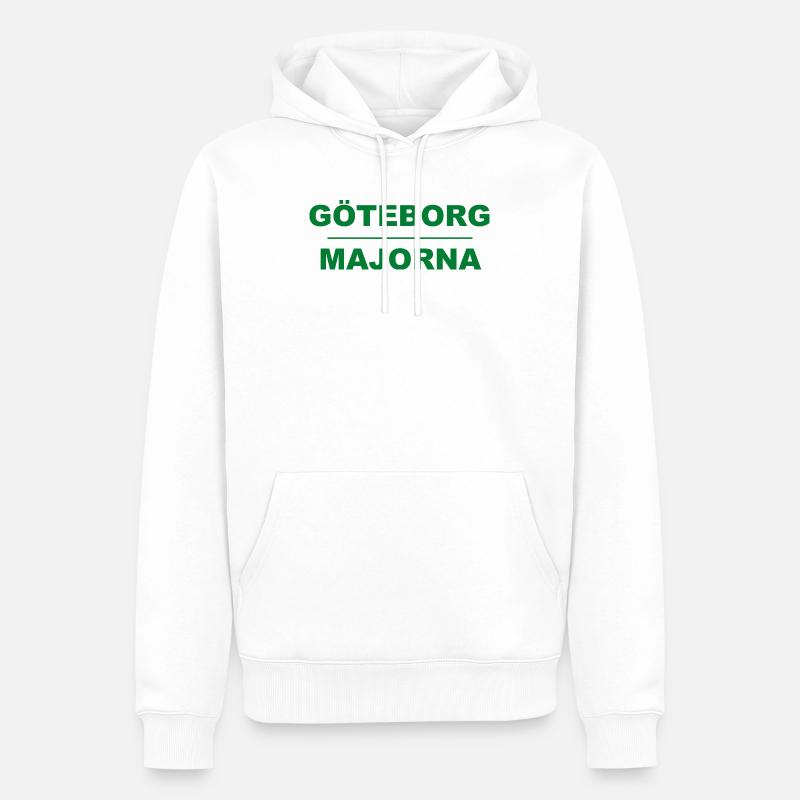 Göteborg Majorna – Design vert-noir - Sweat à capuche Premium bio Homme - blanc