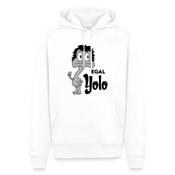 Sprüche Lustige Comic Egal Yolo - Männer Premium Bio Hoodie - Weiß - Vorne - Nico (187cm)