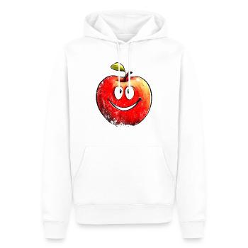 Happy Apple - Men’s Premium Organic Hoodie - white - Front - Nico (187cm)