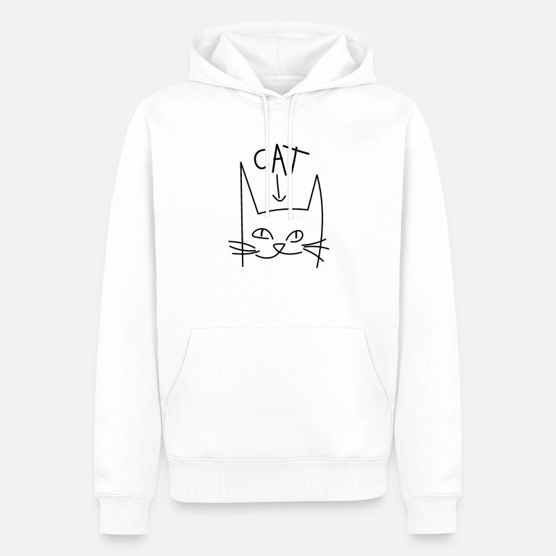 Chat Chat cool chat - Sweat à capuche Premium bio Homme - blanc