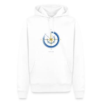 Kompass mitHimmelsrichtungen. - Männer Premium Bio Hoodie - Weiß - Vorne - Nico (187cm)