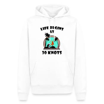 Life begins at 30 knots - Sweat à capuche Premium bio Homme - blanc - Devant - Nico (187cm)