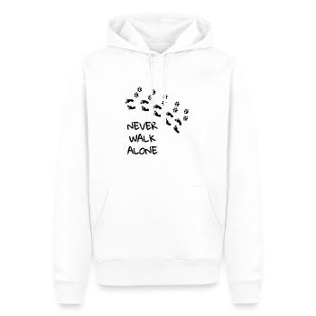Never walk alone - gift dog footprint - Men’s Premium Organic Hoodie - white - Front - Nico (187cm)