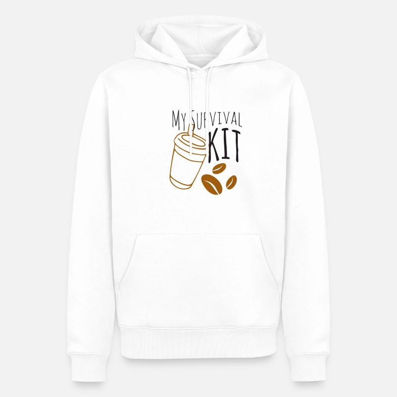 Das Kaffee überlebens Kit - Männer Premium Bio Hoodie - Weiß